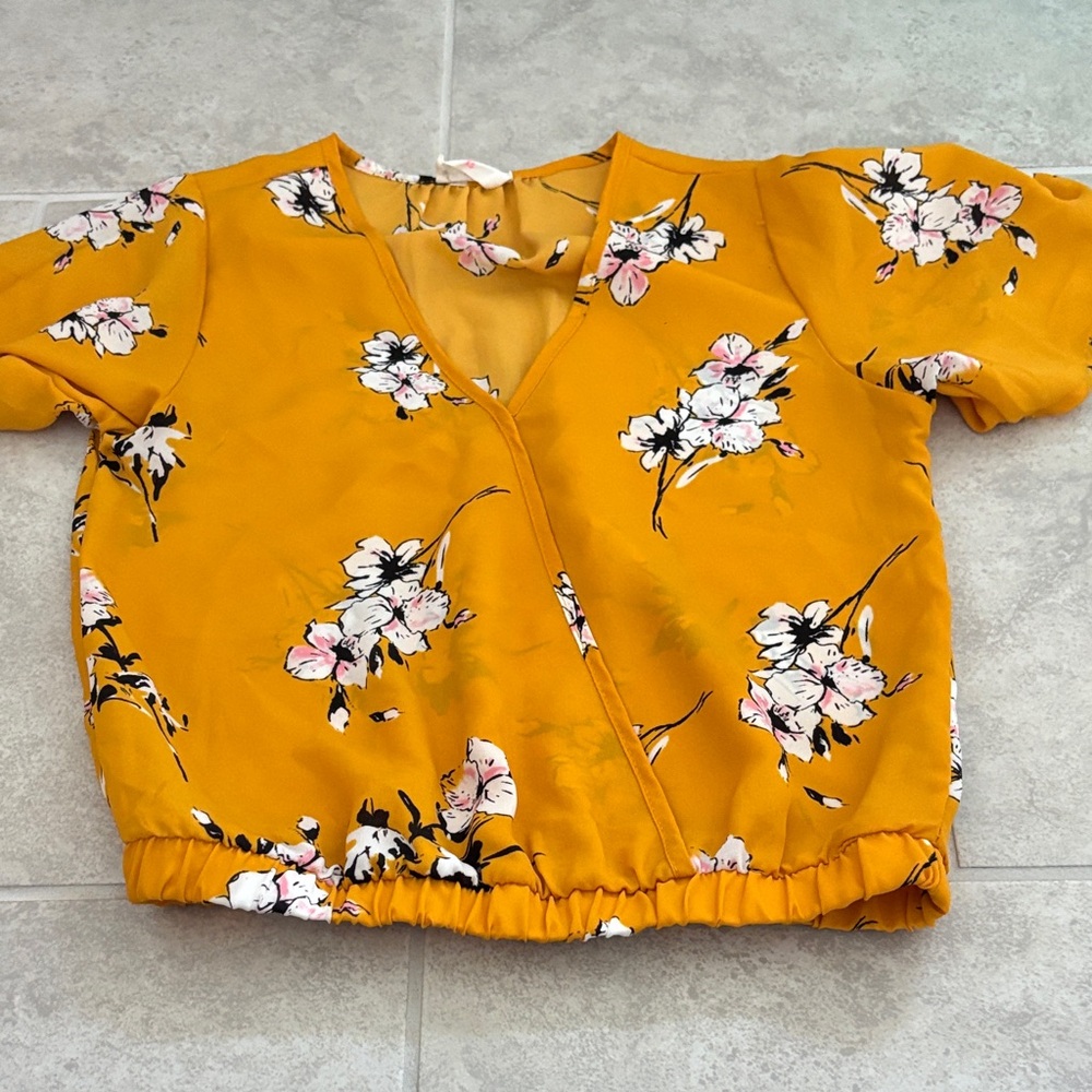 Sienna Sky Mustard Floral Blouse
